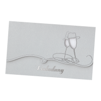 Elegante Einladungskarten "Silber" mit ausgefallener Formstanzung, glänzender Silberfolienprägung und raffinierter Klappe mit Magnetverschluss
