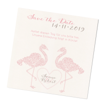 Extravagante Save the Date Karten "Flamingo" im trendigen Design