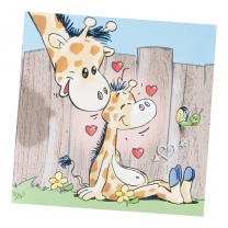 Niedliche Geburtskarten "Giraffe" im fröhlichen Comic-Design