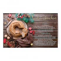 Weihnachtskarten "Rezeptkarten Walnusskuchen"