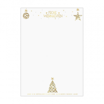 Edles Weihnachtsbriefpapier mit goldenen Akzenten und edler Golfolienprägung im stilvollem Design