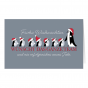 Lustiger Weihnachtsgruß mit Pinguinen im fröhlichen Design